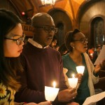 From left, Kaitlin Pang, A16, Jukurious Davis, A18, and Antonia George, A17, sing at the conclusion of the University Chaplain's office Dr. Martin Luther King Jr. Day Community Celebration at Goddard Chapel on Jan. 22, 2015. From left, Kaitlin Pang, A16, Jukurious Davis, A18, and Antonia George, A17, sing at the conclusion of the University Chaplain's office Dr. Martin Luther King Jr. Day Community Celebration at Goddard Chapel on Jan. 22, 2015.