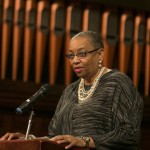 Africana Center director Katrina Moore offers remarks at the University Chaplain's office Dr. Martin Luther King Jr. Day Community Celebration at Goddard Chapel on Jan. 22, 2015. Africana Center director Katrina Moore offers remarks at the University Chaplain's office Dr. Martin Luther King Jr. Day Community Celebration at Goddard Chapel on Jan. 22, 2015.