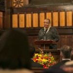 Africana Center director Katrina Moore offers remarks at the University Chaplain's office Dr. Martin Luther King Jr. Day Community Celebration at Goddard Chapel on Jan. 22, 2015. Africana Center director Katrina Moore offers remarks at the University Chaplain's office Dr. Martin Luther King Jr. Day Community Celebration at Goddard Chapel on Jan. 22, 2015.