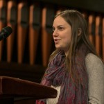 Aviva Herr-Welber, A17, offers remarks at the University Chaplain's office Dr. Martin Luther King Jr. Day Community Celebration at Goddard Chapel on Jan. 22, 2015. Aviva Herr-Welber, A17, offers remarks at the University Chaplain's office Dr. Martin Luther King Jr. Day Community Celebration at Goddard Chapel on Jan. 22, 2015.