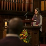 Aviva Herr-Welber, A17, offers remarks at the University Chaplain's office Dr. Martin Luther King Jr. Day Community Celebration at Goddard Chapel on Jan. 22, 2015 Aviva Herr-Welber, A17, offers remarks at the University Chaplain's office Dr. Martin Luther King Jr. Day Community Celebration at Goddard Chapel on Jan. 22, 2015