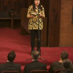 Kaitlin Pang, A16, performs a spoken word response at the University Chaplain's office Dr. Martin Luther King Jr. Day Community Celebration at Goddard Chapel on Jan. 22, 2015. Kaitlin Pang, A16, performs a spoken word response at the University Chaplain's office Dr. Martin Luther King Jr. Day Community Celebration at Goddard Chapel on Jan. 22, 2015.