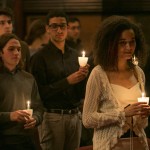 Attendees pause for a moment of silence during a candlelight vigil at the University Chaplain's office Dr. Martin Luther King Jr. Day Community Celebration at Goddard Chapel on Jan. 22, 2015. Attendees pause for a moment of silence during a candlelight vigil at the University Chaplain's office Dr. Martin Luther King Jr. Day Community Celebration at Goddard Chapel on Jan. 22, 2015.