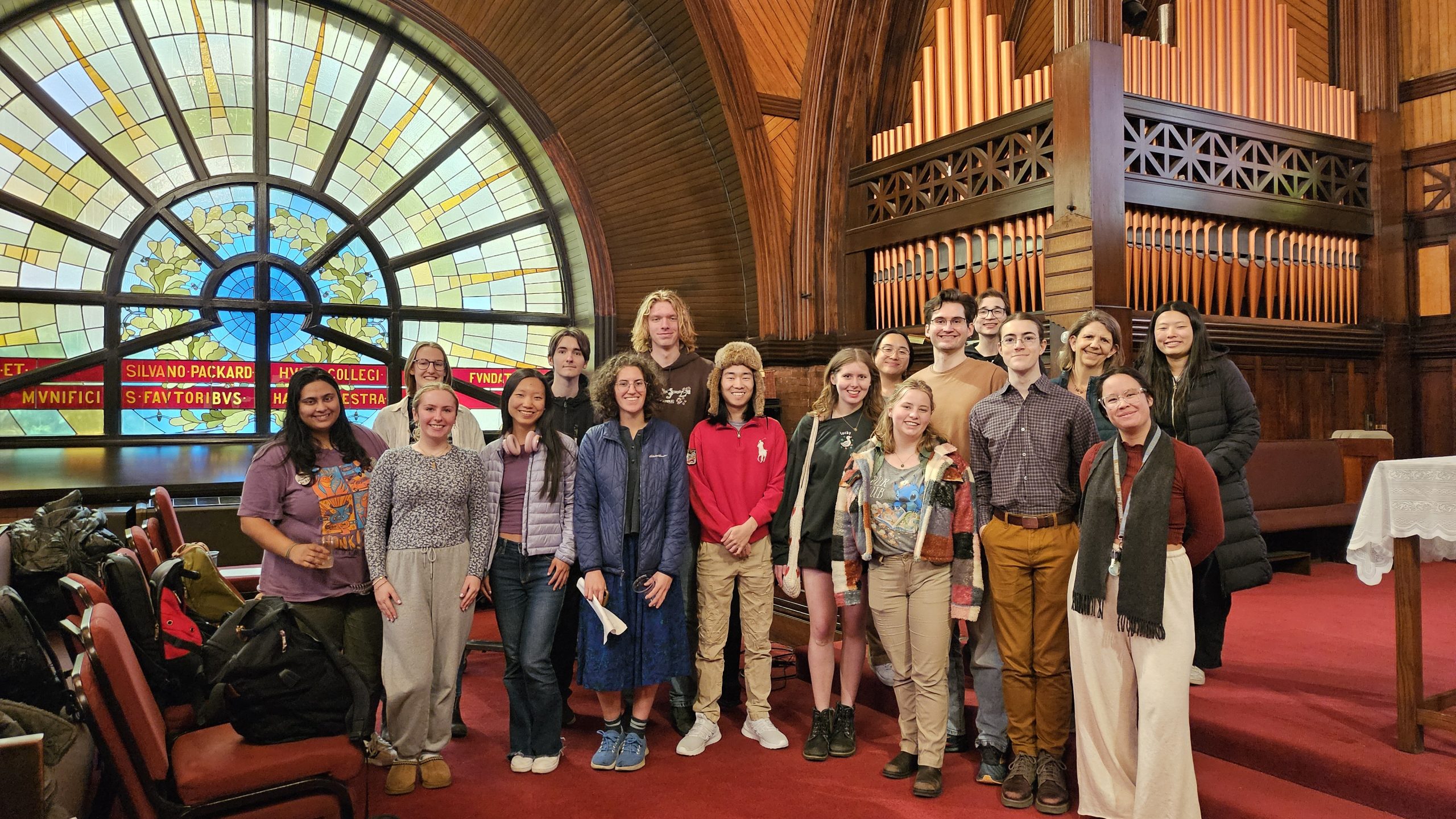 Audience and performers at the spring 2025 carillon concert"