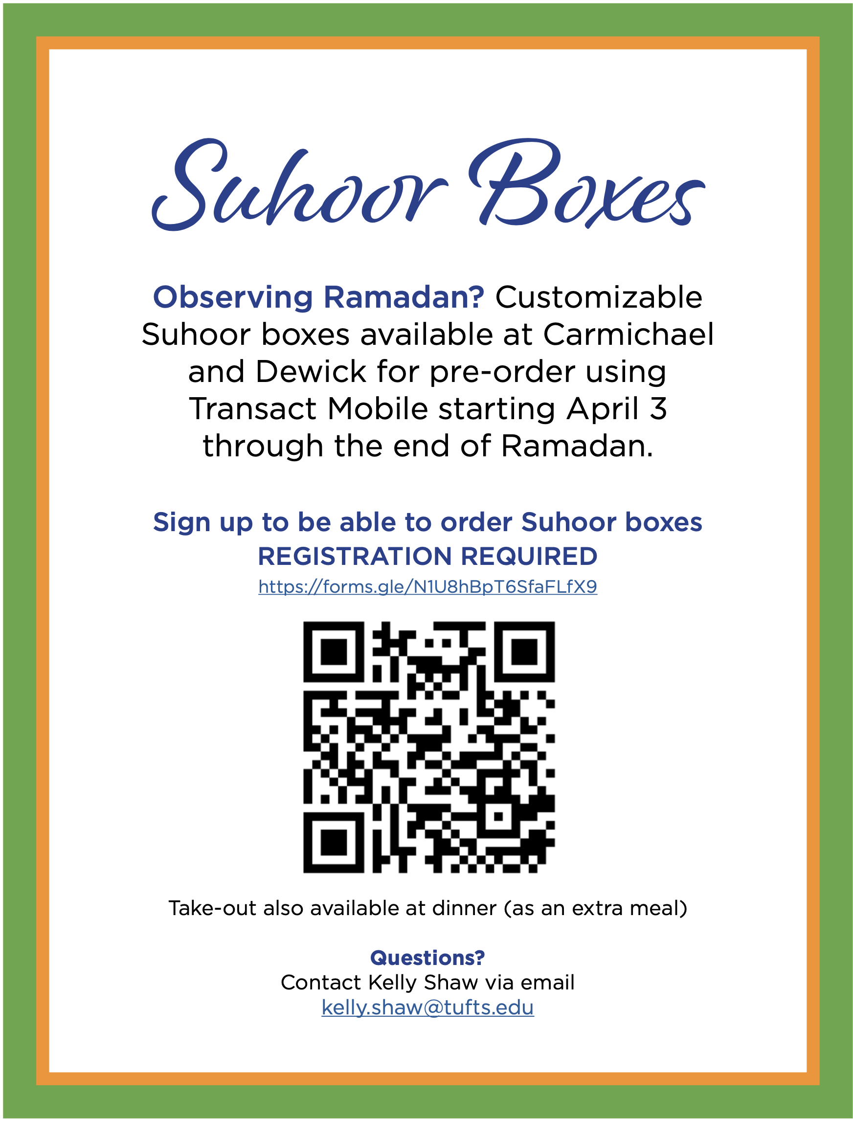 Suhoor Boxes sign up