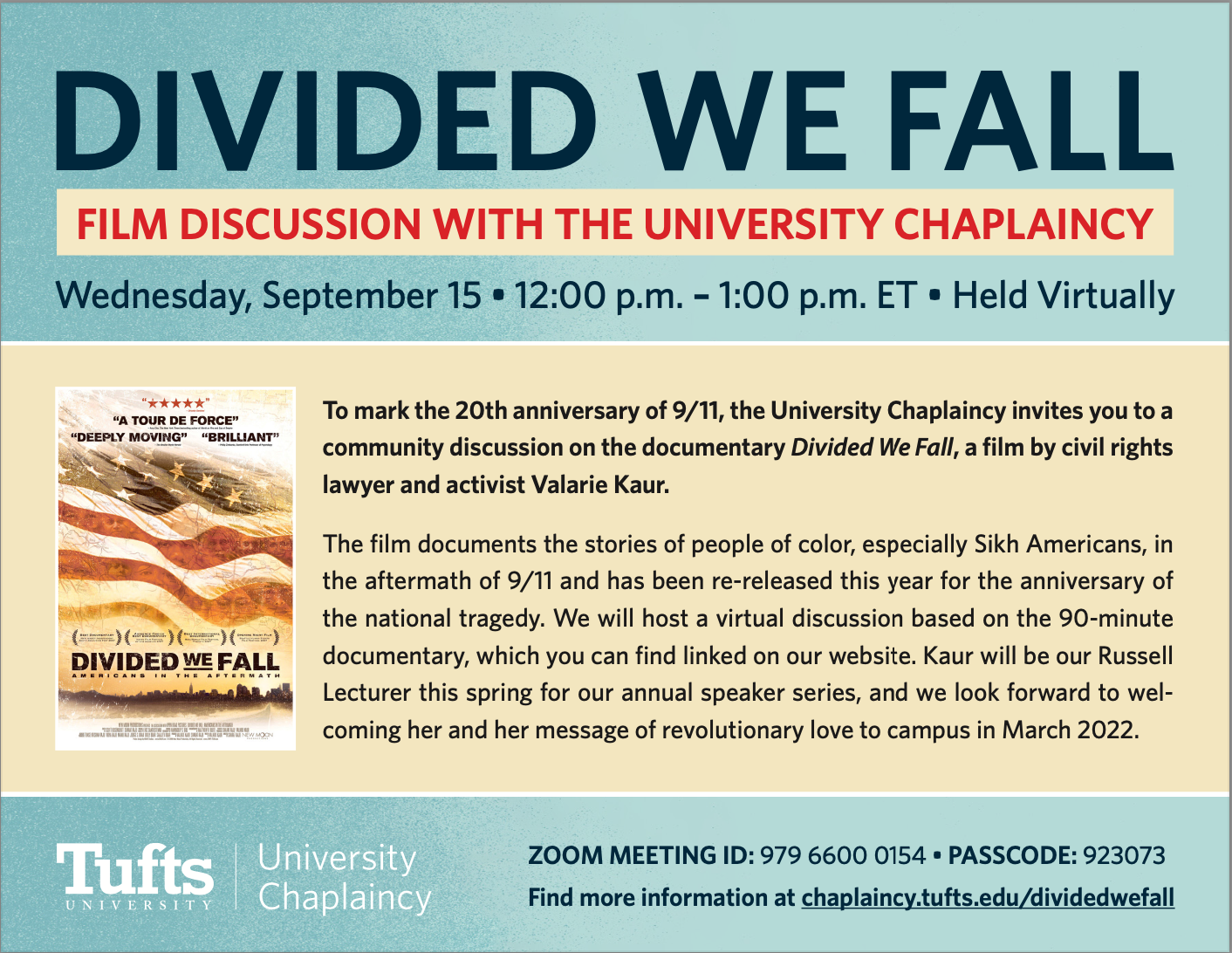 Divided We Fall Film Discussion Sept 15 12-1