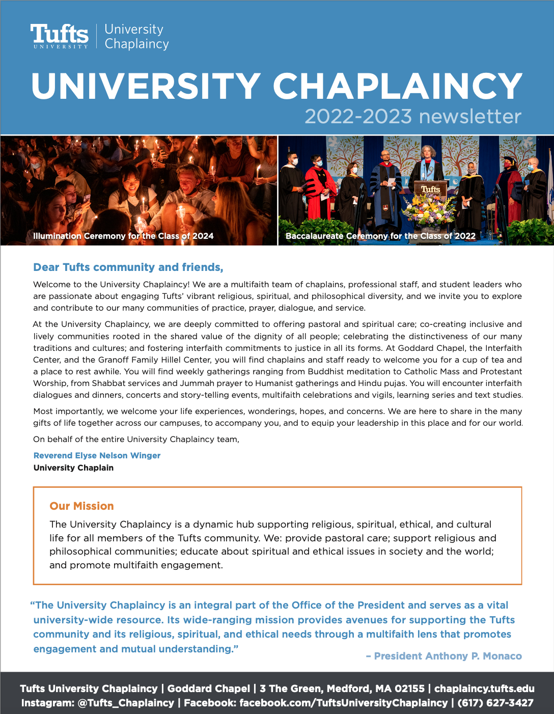 University Chaplaincy page