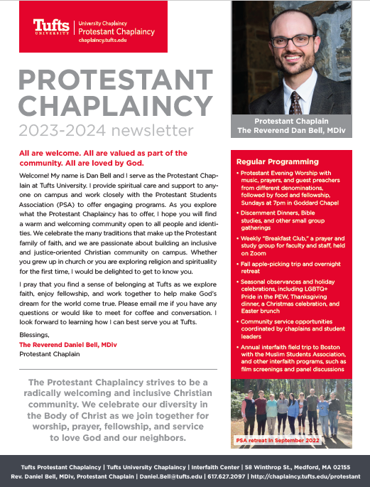 Protestant Chaplaincy newsletter
